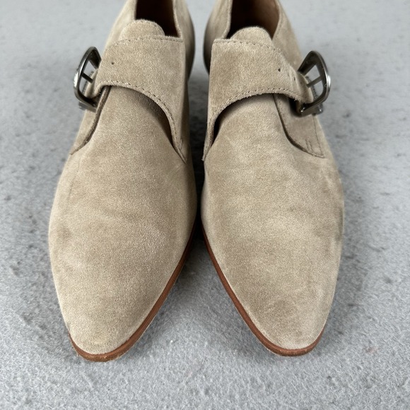 Frye Ellen Buckle Monk Shoe Low Heel 7 Bootie Womens 7M 3478009-ASH Brown - Picture 10 of 16